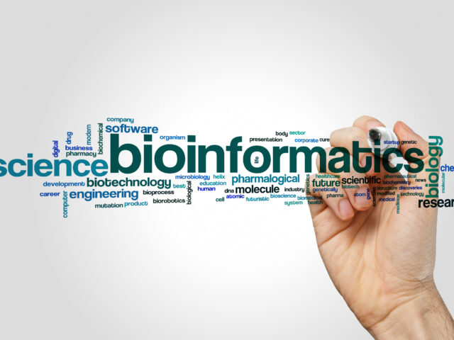 Bioinformatics word cloud concept
